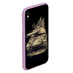 Чехол iPhone XS Max матовый Русский танк т54, цвет: 3D-сиреневый — фото 2