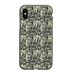 Чехол iPhone XS Max матовый Американские доллары, цвет: 3D-темно-зеленый