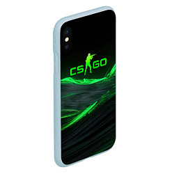 Чехол iPhone XS Max матовый CSGO neon green logo, цвет: 3D-голубой — фото 2