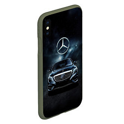 Чехол iPhone XS Max матовый Mercedes Benz black, цвет: 3D-темно-зеленый — фото 2