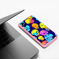 Чехол iPhone XS Max матовый Паттерн из черепов - поп-арт - иллюзия, цвет: 3D-баблгам — фото 2