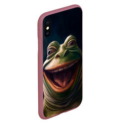 Чехол iPhone XS Max матовый Пепе в нирване, цвет: 3D-малиновый — фото 2