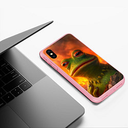 Чехол iPhone XS Max матовый Пепе в огне, цвет: 3D-баблгам — фото 2