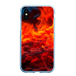 Чехол iPhone XS Max матовый Магма, цвет: 3D-голубой