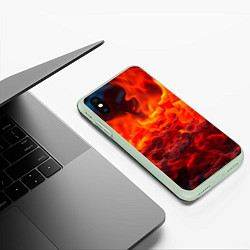 Чехол iPhone XS Max матовый Магма, цвет: 3D-салатовый — фото 2