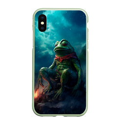 Чехол iPhone XS Max матовый Пепе у костра