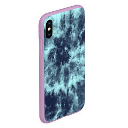 Чехол iPhone XS Max матовый Tie-Dye дизайн, цвет: 3D-сиреневый — фото 2