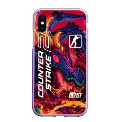 Чехол iPhone XS Max матовый CS 2 hyper beast, цвет: 3D-светло-сиреневый