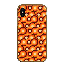 Чехол iPhone XS Max матовый Терто текстура с кругами, цвет: 3D-коричневый