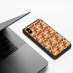 Чехол iPhone XS Max матовый Ретро паттерн, цвет: 3D-черный — фото 2