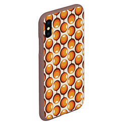 Чехол iPhone XS Max матовый Ретро паттерн, цвет: 3D-коричневый — фото 2