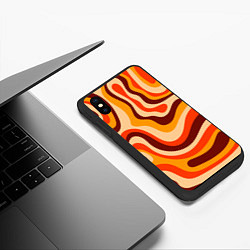 Чехол iPhone XS Max матовый Ретро текстура линий, цвет: 3D-черный — фото 2