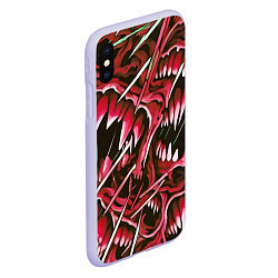 Чехол iPhone XS Max матовый Красные клыки, цвет: 3D-светло-сиреневый — фото 2