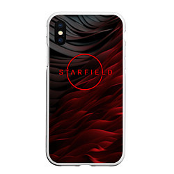 Чехол iPhone XS Max матовый Starfield logo abstract, цвет: 3D-белый