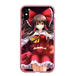 Чехол iPhone XS Max матовый Touhou Project Рейму, цвет: 3D-розовый