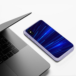 Чехол iPhone XS Max матовый Яркие неоновые полосы - минимализм, цвет: 3D-светло-сиреневый — фото 2