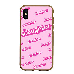 Чехол iPhone XS Max матовый Дочь в стиле барби - розовый паттерн, цвет: 3D-коричневый