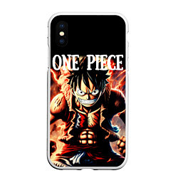 Чехол iPhone XS Max матовый Злой Луффи из One Piece, цвет: 3D-белый