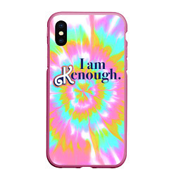 Чехол iPhone XS Max матовый I am Kenough - retro tie-dye, цвет: 3D-малиновый