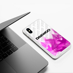 Чехол iPhone XS Max матовый Daewoo pro racing: символ сверху, цвет: 3D-белый — фото 2