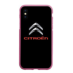 Чехол iPhone XS Max матовый Citroen auto sports, цвет: 3D-малиновый