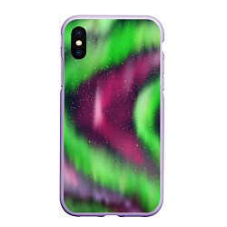 Чехол iPhone XS Max матовый Абстрактное северное сияние, цвет: 3D-светло-сиреневый