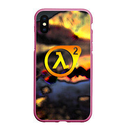 Чехол iPhone XS Max матовый Half-life maps, цвет: 3D-малиновый