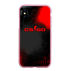 Чехол iPhone XS Max матовый Counter strike logo game, цвет: 3D-розовый