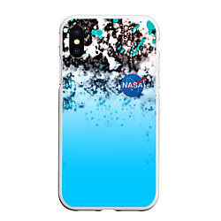 Чехол iPhone XS Max матовый Nasa space, цвет: 3D-белый