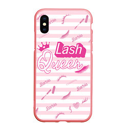 Чехол iPhone XS Max матовый Lash queen - pink Barbie pattern, цвет: 3D-баблгам