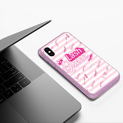 Чехол iPhone XS Max матовый Lash queen - pink Barbie pattern, цвет: 3D-сиреневый — фото 2