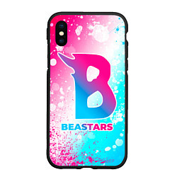 Чехол iPhone XS Max матовый Beastars neon gradient style, цвет: 3D-черный