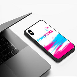 Чехол iPhone XS Max матовый Evanescence neon gradient style: символ сверху, цвет: 3D-черный — фото 2