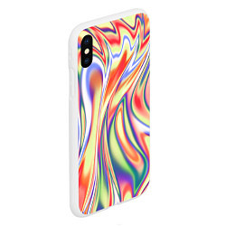 Чехол iPhone XS Max матовый Размытые краски абстракция, цвет: 3D-белый — фото 2