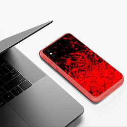 Чехол iPhone XS Max матовый Ссср в красках серп и молот, цвет: 3D-красный — фото 2