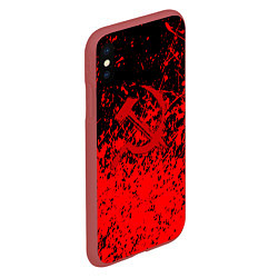 Чехол iPhone XS Max матовый Ссср в красках серп и молот, цвет: 3D-красный — фото 2