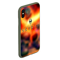 Чехол iPhone XS Max матовый Skyrim rpg game, цвет: 3D-темно-зеленый — фото 2