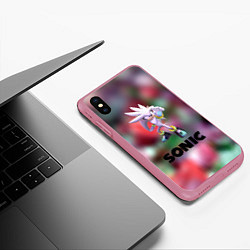 Чехол iPhone XS Max матовый Ехидна Наклз соник, цвет: 3D-малиновый — фото 2