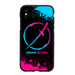 Чехол iPhone XS Max матовый Akame ga Kill - neon gradient, цвет: 3D-черный