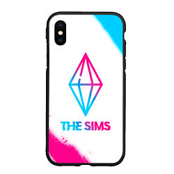 Чехол iPhone XS Max матовый The Sims neon gradient style, цвет: 3D-черный