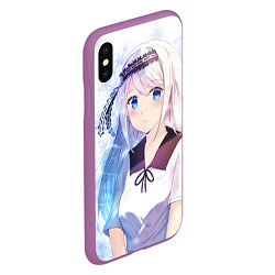 Чехол iPhone XS Max матовый Kaguya-sama wa Kokurasetai Кей Широгане, цвет: 3D-фиолетовый — фото 2