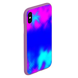 Чехол iPhone XS Max матовый Grand Theft Auto tropic vice city, цвет: 3D-фиолетовый — фото 2