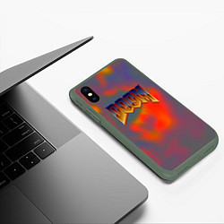 Чехол iPhone XS Max матовый Дум планета марс, цвет: 3D-темно-зеленый — фото 2