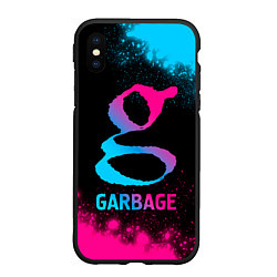 Чехол iPhone XS Max матовый Garbage - neon gradient, цвет: 3D-черный