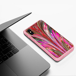 Чехол iPhone XS Max матовый Размытый узор с розовыми и серыми тонами, цвет: 3D-баблгам — фото 2