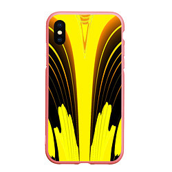 Чехол iPhone XS Max матовый Черно-желтые мотивы, цвет: 3D-баблгам