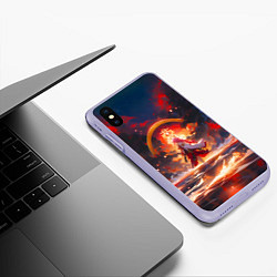 Чехол iPhone XS Max матовый Яэ Мико и небо, цвет: 3D-светло-сиреневый — фото 2