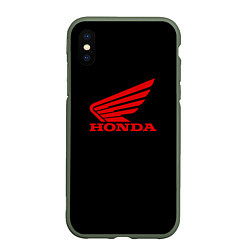 Чехол iPhone XS Max матовый Honda sportcar, цвет: 3D-темно-зеленый