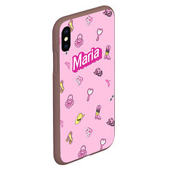 Чехол iPhone XS Max матовый Имя Мария в стиле барби - розовый паттерн аксессуа, цвет: 3D-коричневый — фото 2