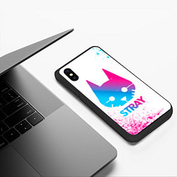 Чехол iPhone XS Max матовый Stray neon gradient style, цвет: 3D-черный — фото 2